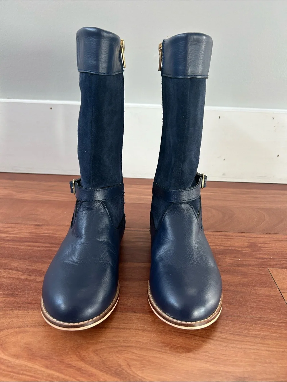Janie and Jack Navy Leather Riding Boots SZ 13 Equestrian Preppy Classic Tall